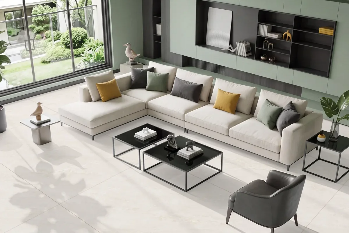 Livenza Granito PGVT Tiles Living Room Design