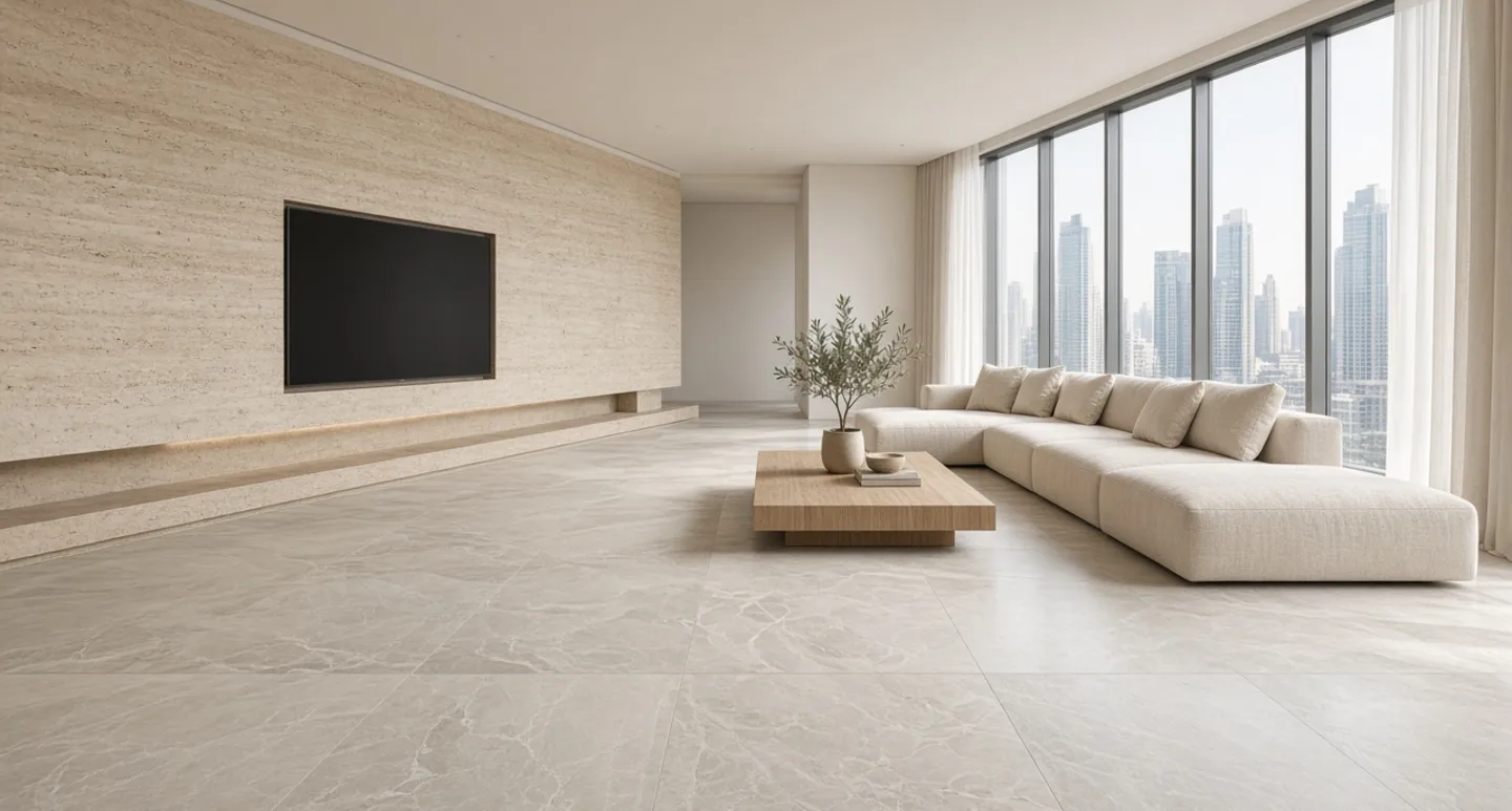 Livenza Granito Tiles Hall Interior Design